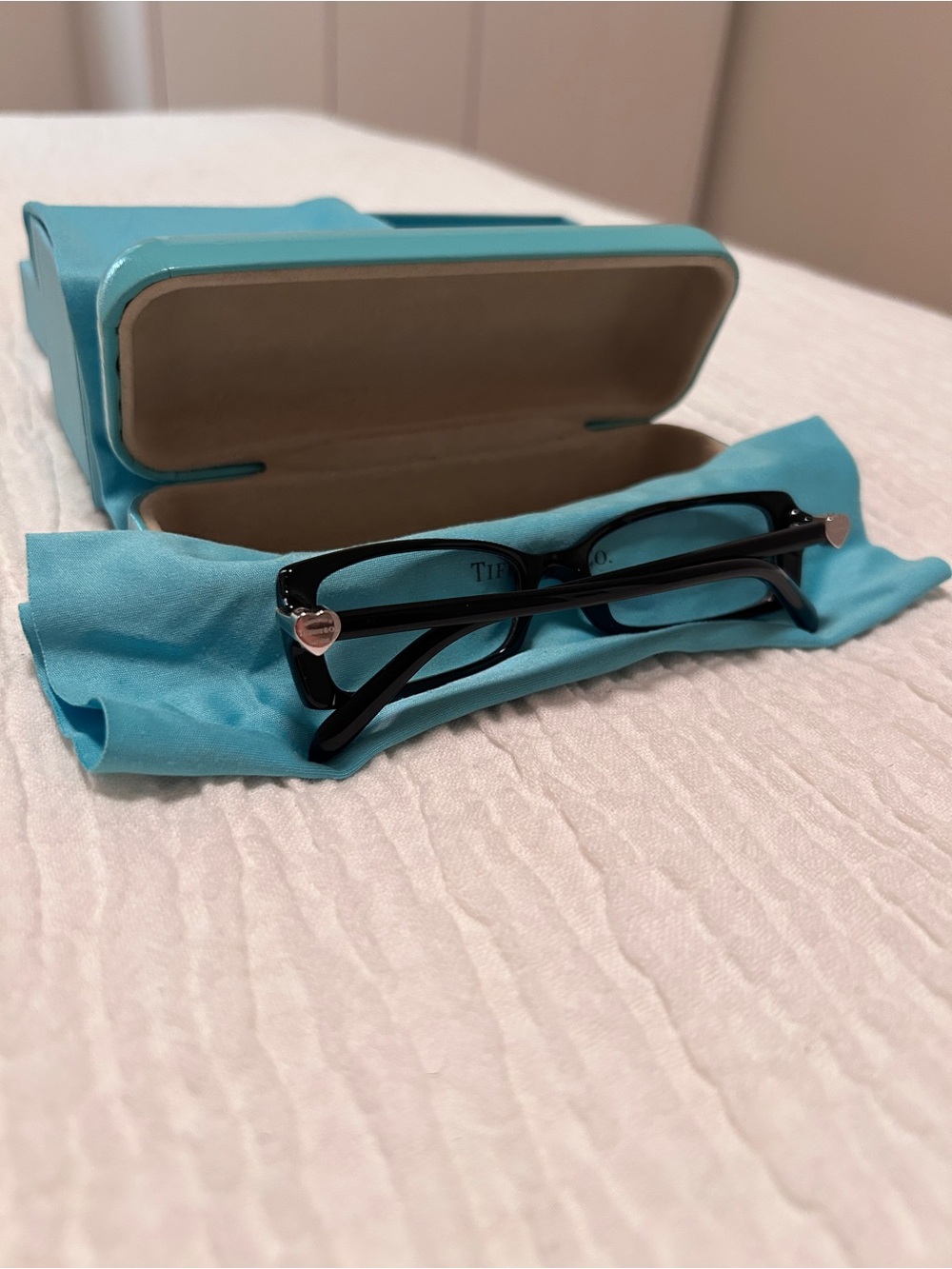 Tiffany & Co. Black Women's Rectangular Glasses with Tiffany Blue Case - Picture 5 of 6